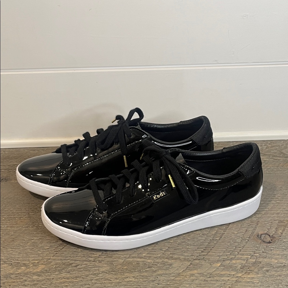 Keds Ace Patent Leather Sneakers Black Women’s Lace-Up Classic Comfort - Sz 8.5 - Picture 4 of 9